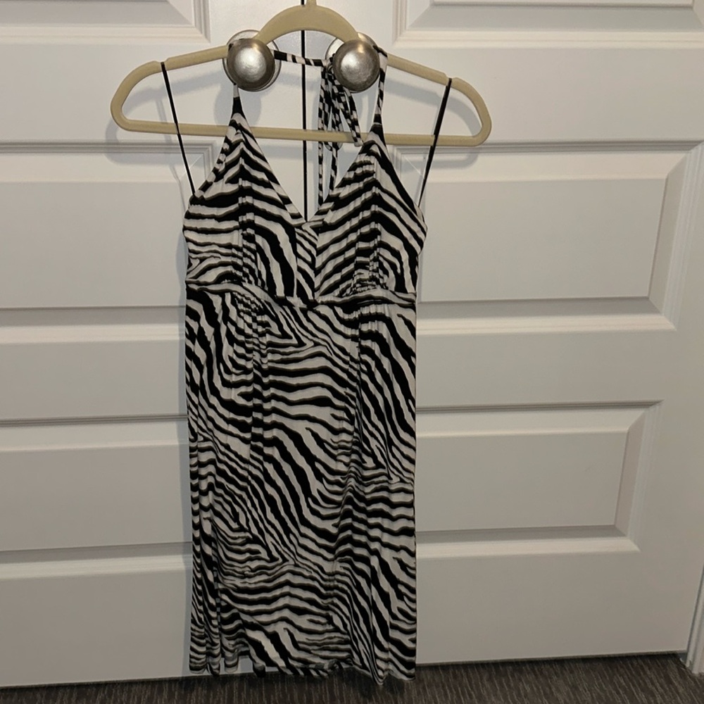 Zebra halter mini dress